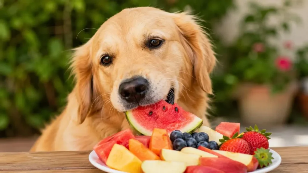 Frutas seguras para cães cortadas em pedaços pequenos